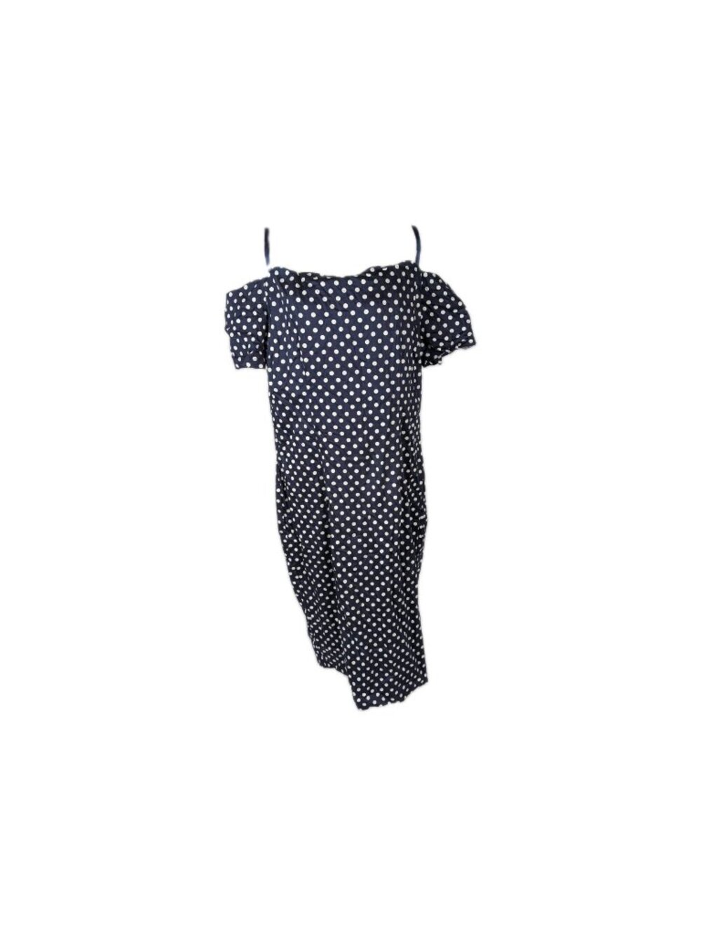 Bettie Page Tatyana Polka Dot Midi Dress Women's 4XL Cold Shoulder Pinup Plus Sz